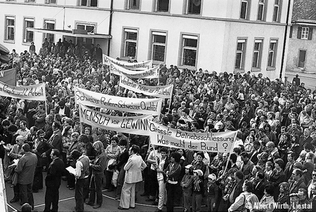 Protest gegen Fabrikschliessung, 1978
