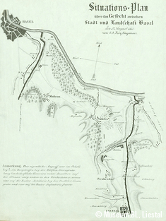 Situationsplan des Gefechts vom 3. August 1833