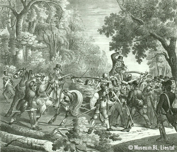 Überfall der Basler Truppen auf dem Rückzug, 1833
