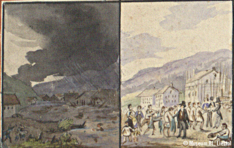 Schreckensvision für Baselland (Detail 1), 1830er-Jahre