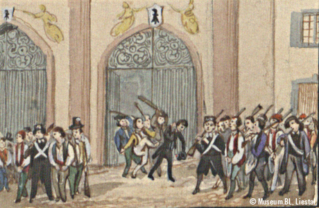 Schreckensvision für Basel-Stadt (Detail 2), 1830er-Jahre