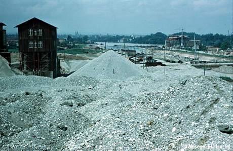 Bau des Kraftwerks Birsfelden, 1952/1953
