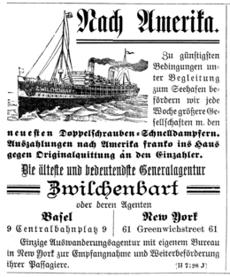 Werbung für Auswanderung, 1906